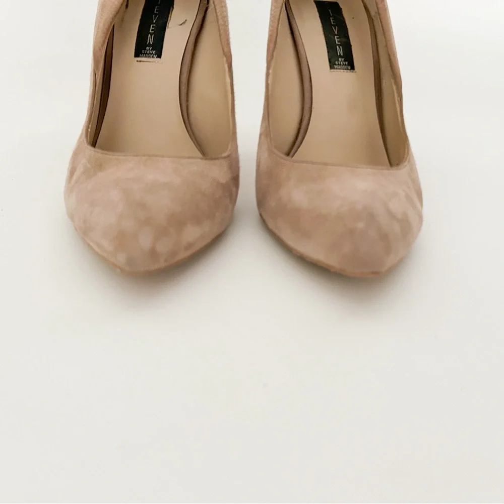 Steve Madden suede nude pointed toe high heeled beige  stiletto pumps US 9.5 - Picture 3 of 8